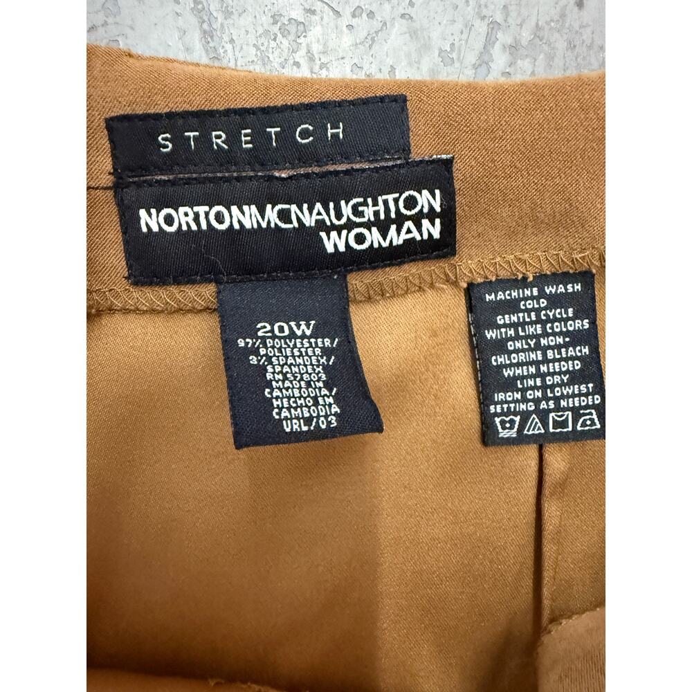 🤎 Norton McNaughton Woman 20W Brown Y2K Stretch A-Line Midi Skirt Plus - Picture 3 of 4